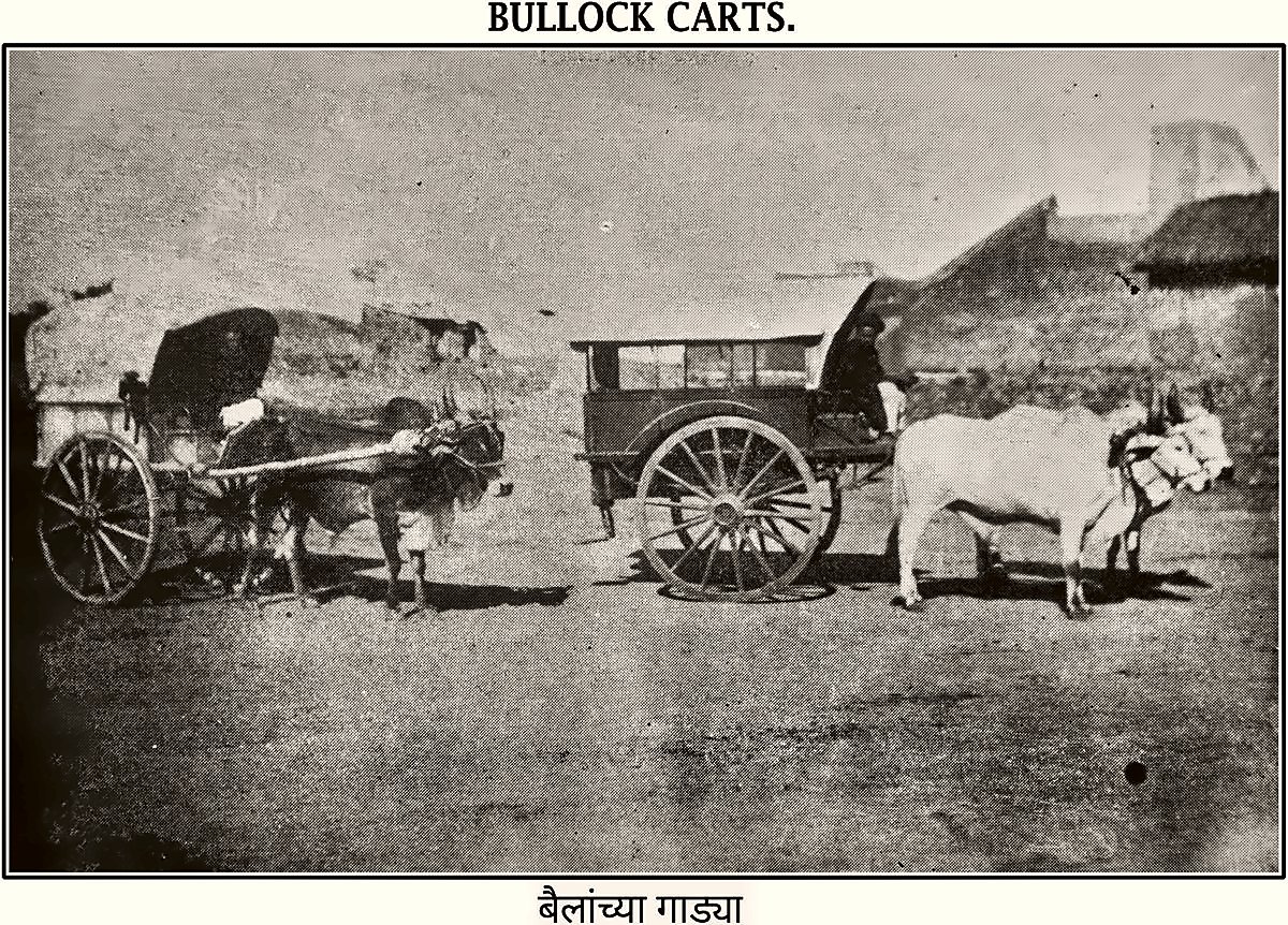 Bullock carts, from the Miraj State Album