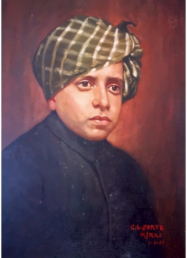 Portrait of His Highness Shrimant Madhavrao alias Raosaheb Patwardhan Maharaj